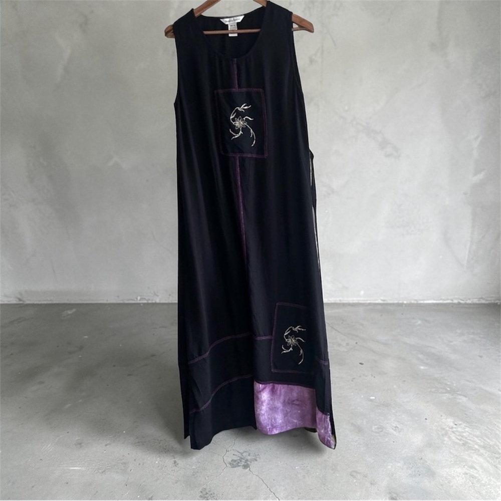 🖤 Draper’s & Damon’s Boho Embroidered Black Maxi Dress | 1X | ArtToWear